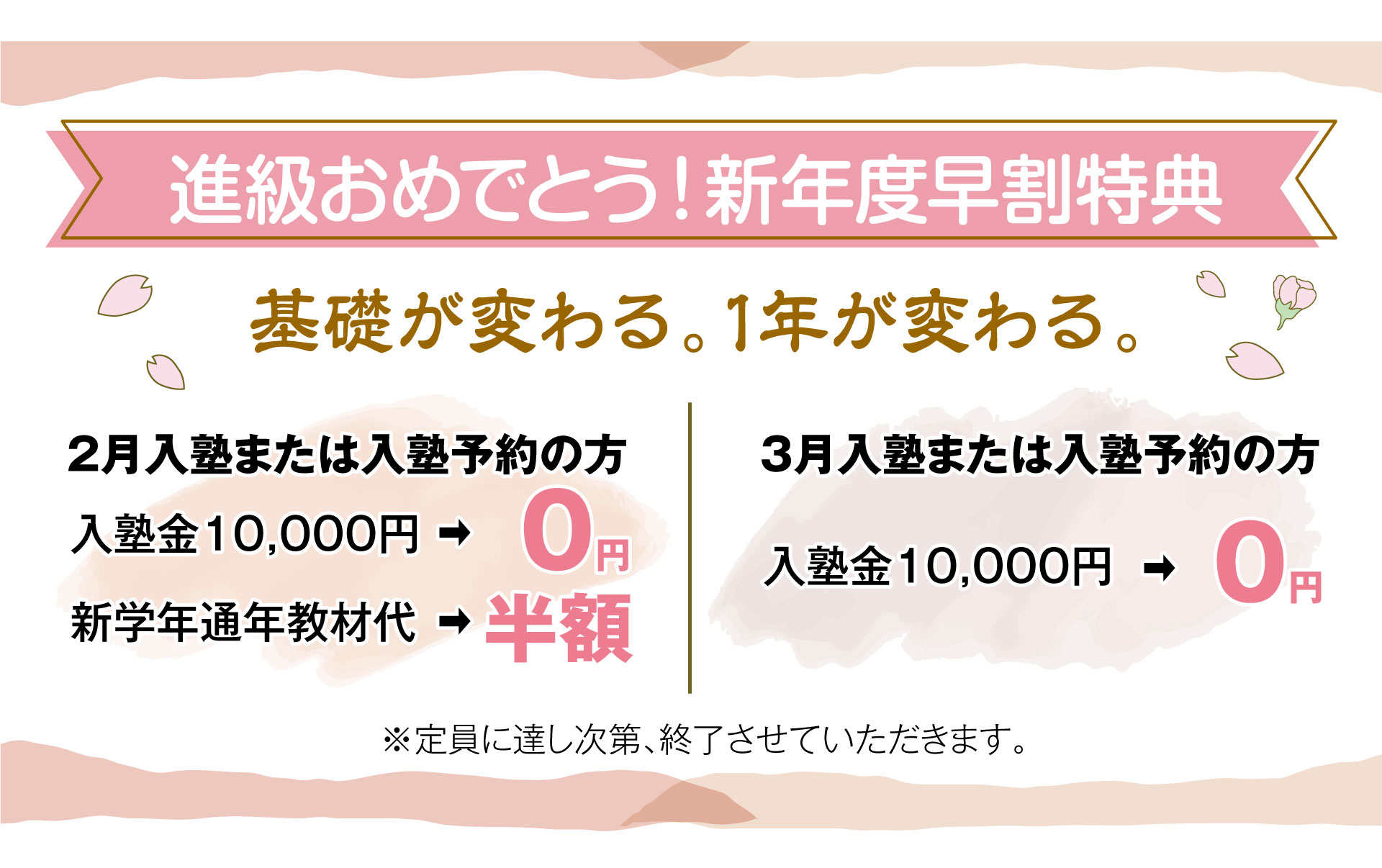 さくら塾の早期入塾キャンペーン